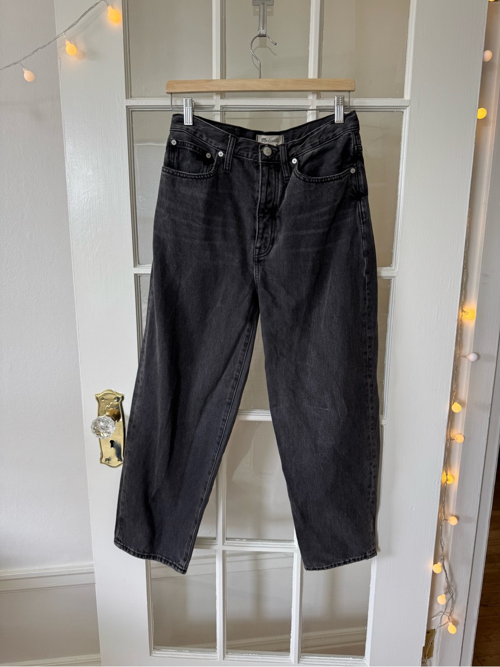 UNIQLO Balloon Relaxed Fit Jeans - Distressed Black Denim (27”)